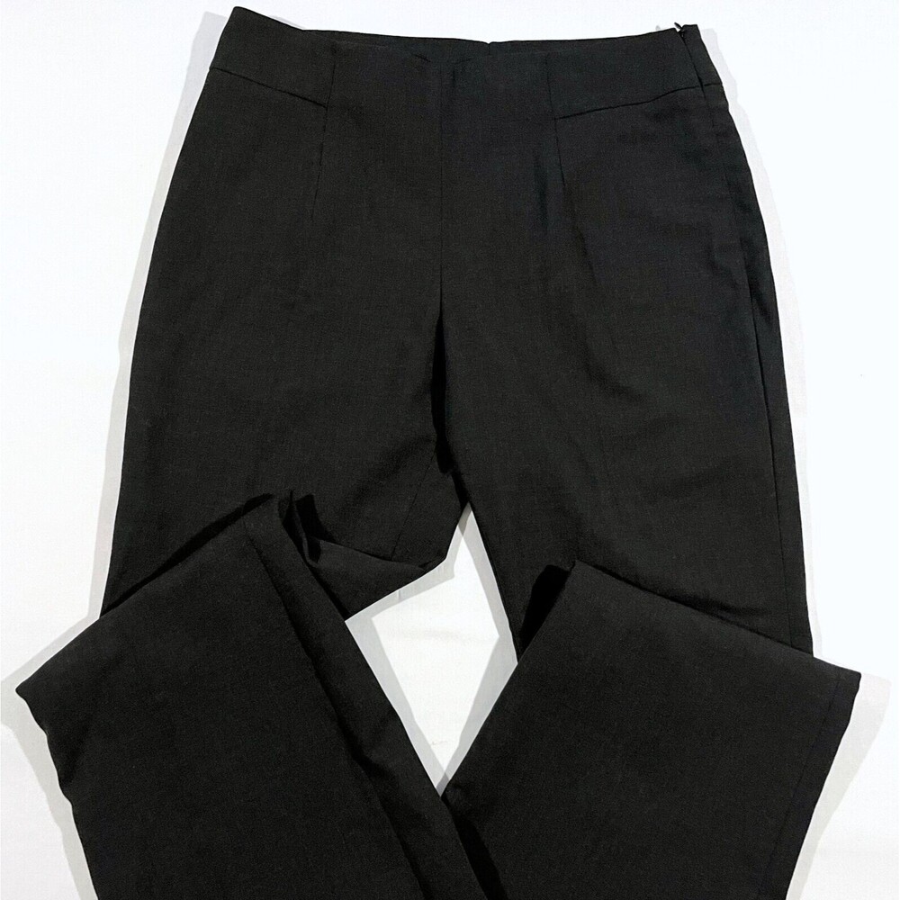 Akris Pants Womens US Sz 12 Black Wool Dress Trousers Career Wide Leg - Picture 3 of 10